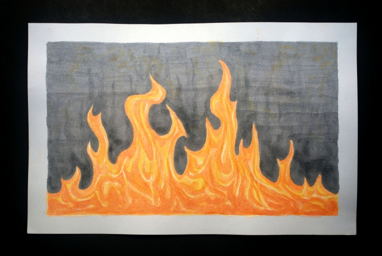 Рисунки огня карандашом для начинающих