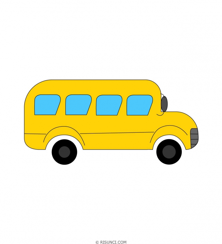 Автобус карандашом для детей