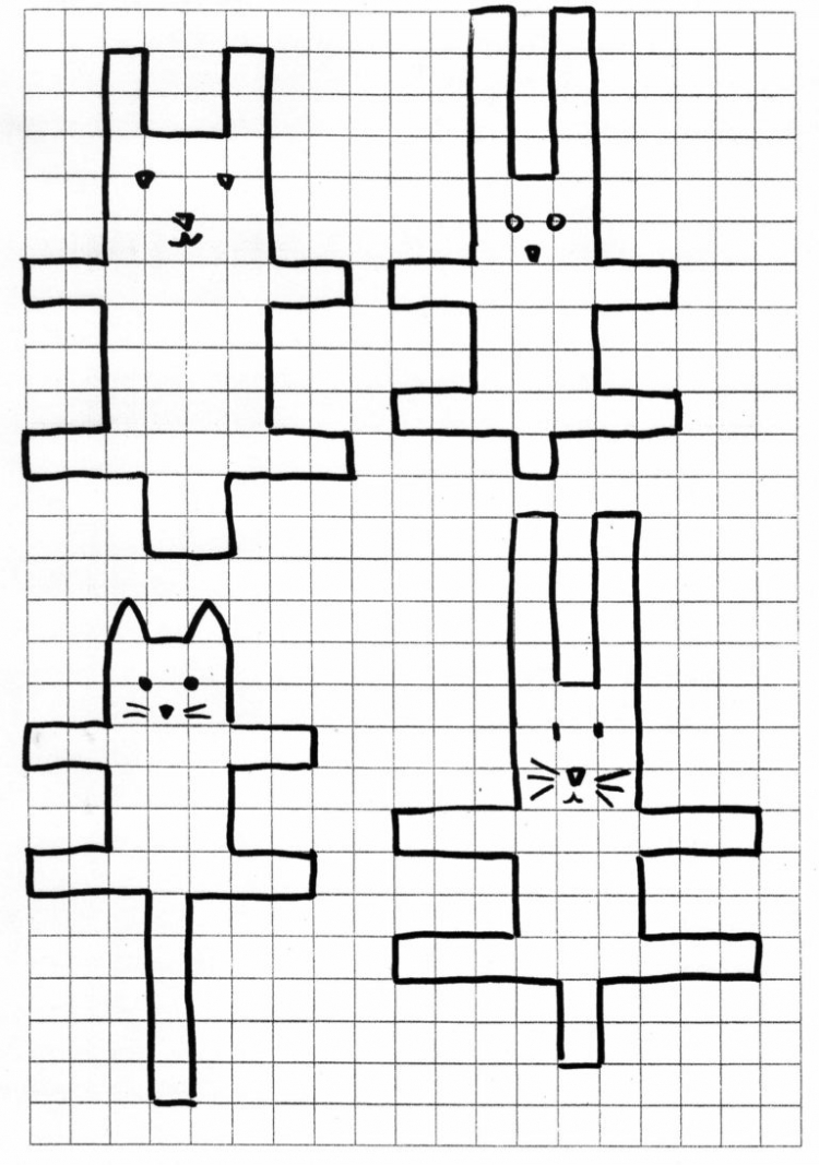 Кошка по клеточкам 1