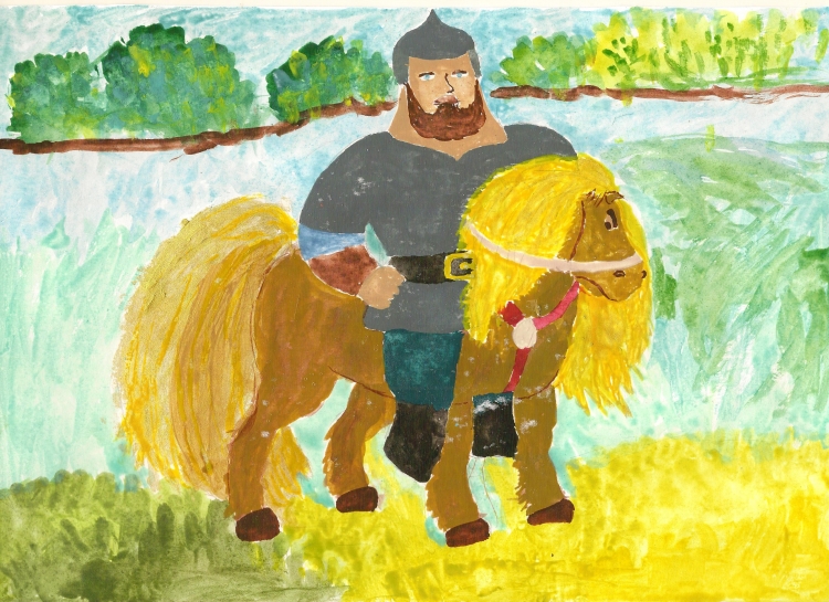 Богатырь Илья Муромец рисунок для детей