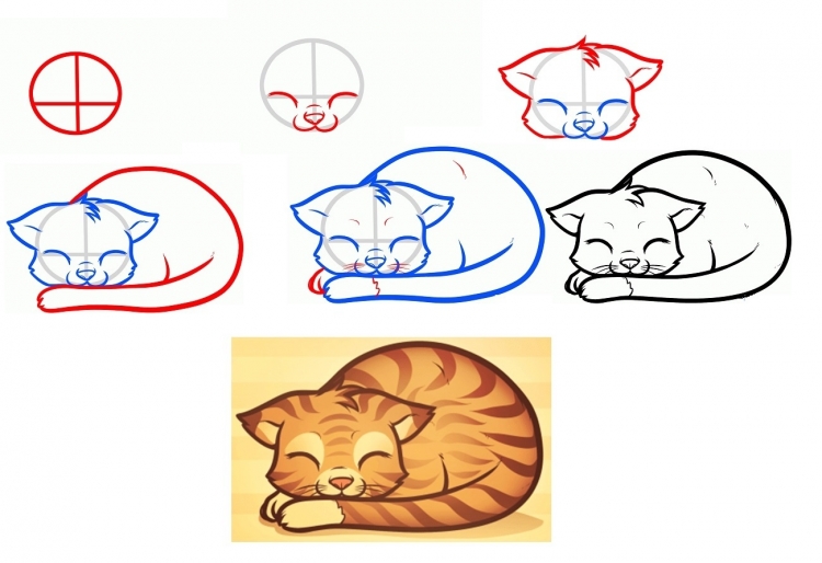 Рисунки для срисовки кошечки