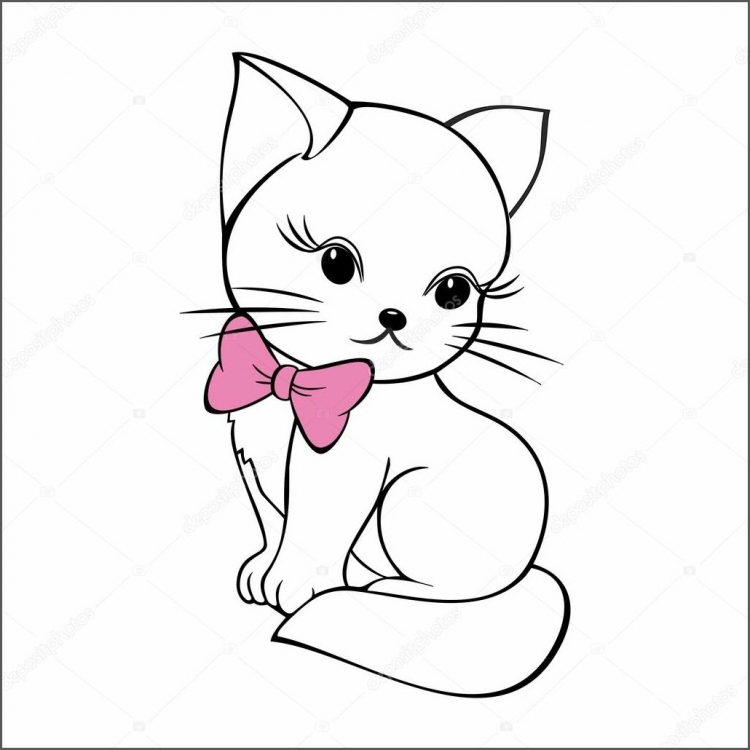 Рисунки кошек легкие
