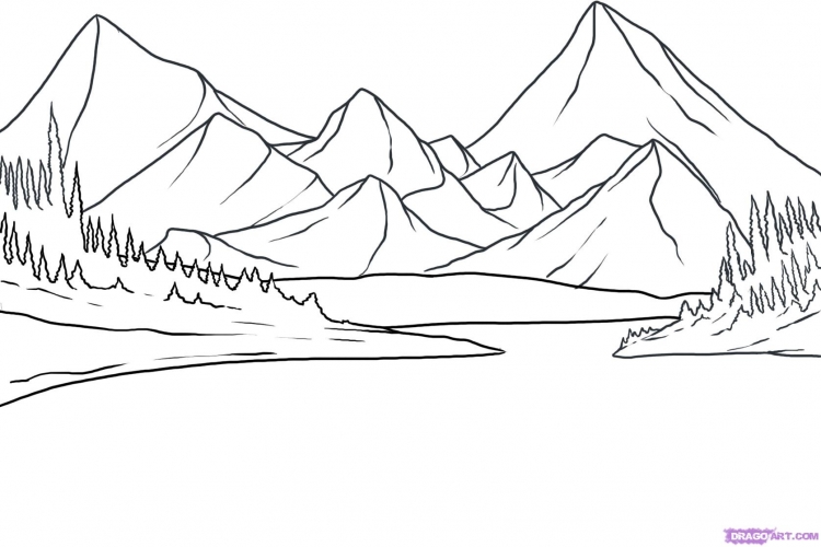 Горы для легкого рисования