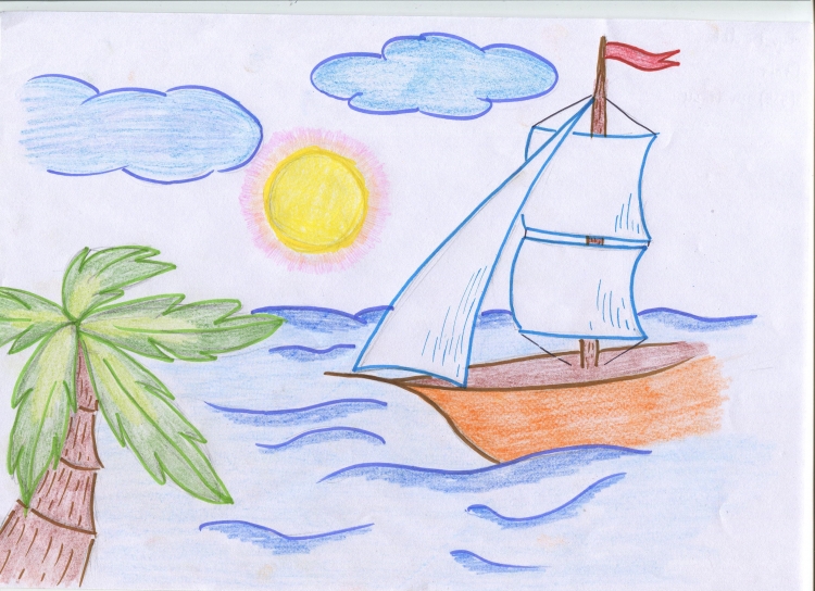 Кораблик детский рисунок