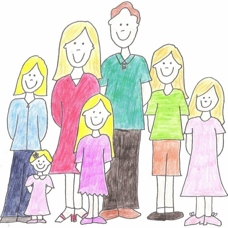Рисунок семьи детский карандашом