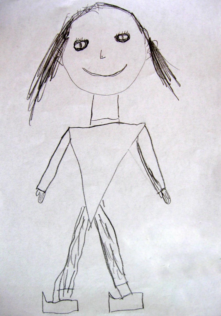 Детский рисунок человека карандашом