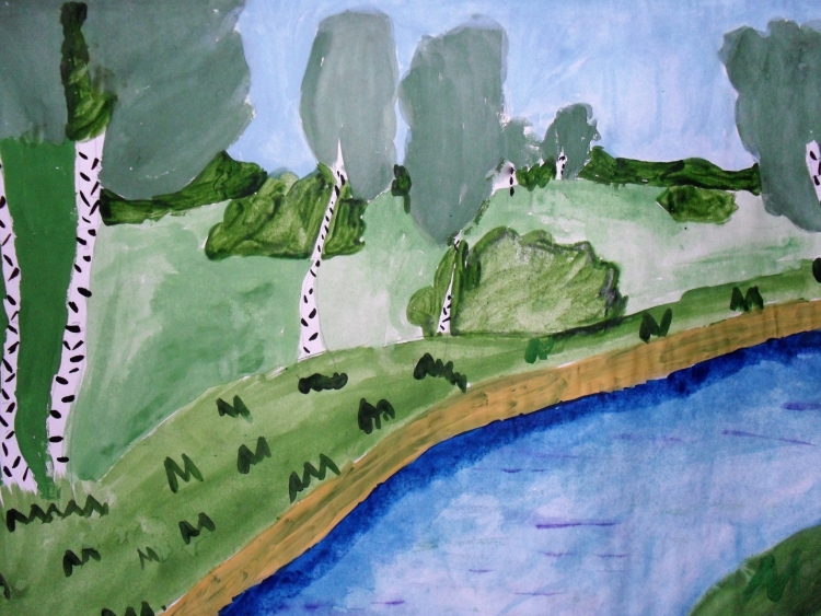 Детский рисунок реки
