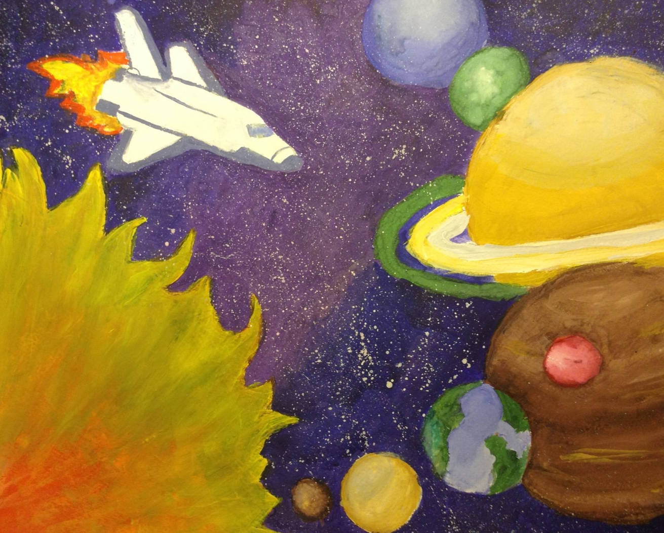 Рисунок на тему космос. Детские рисунки на тему космос. Космос рисунок для детей. Космический пейзаж для детей. Рисунок космос 6 класс изо