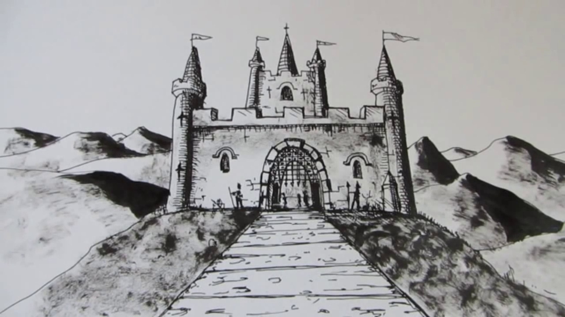 Рисунок старой крепости. Замок рисунок карандашом. Рисование замка крепости. Крепость карандашом. Готический замок рисунок.