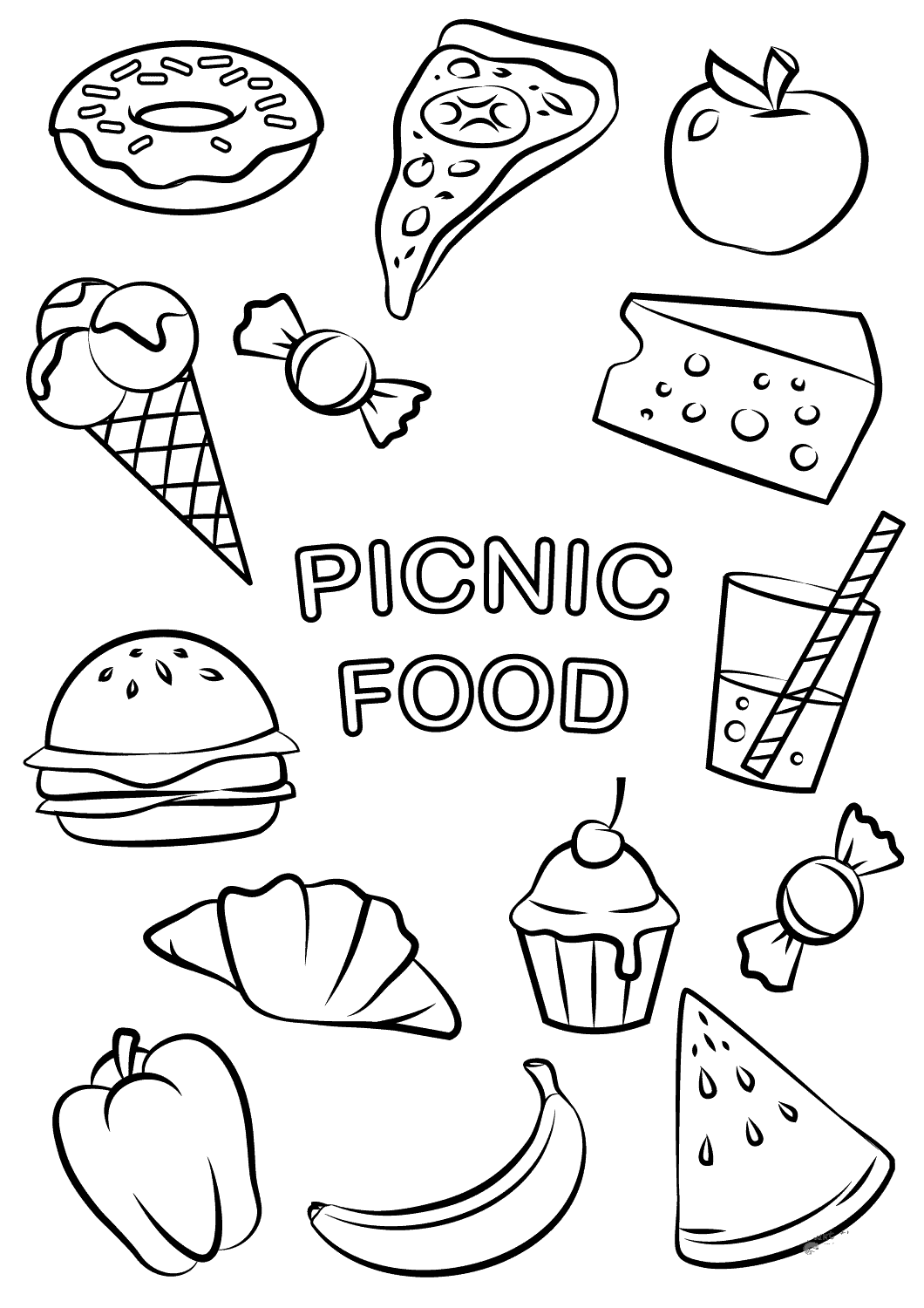 Рисунки для срисовки маленькие еда - 71 фото