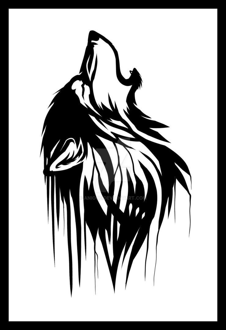 Волк тату эскиз черно-белый - фото работ мастеров на сайте thebestterrier.ru