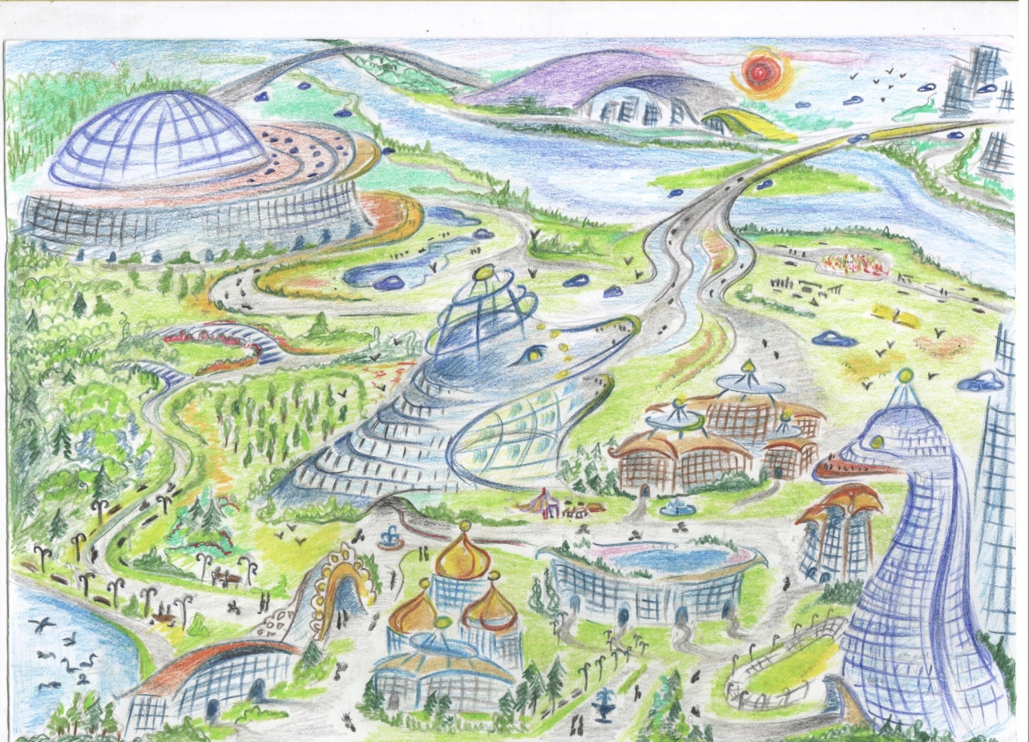 Рисовать в будущем времени. Город будущего рисунок. Эскиз города будущего. Будущее России рисунок. Город будущего рисунок для детей.