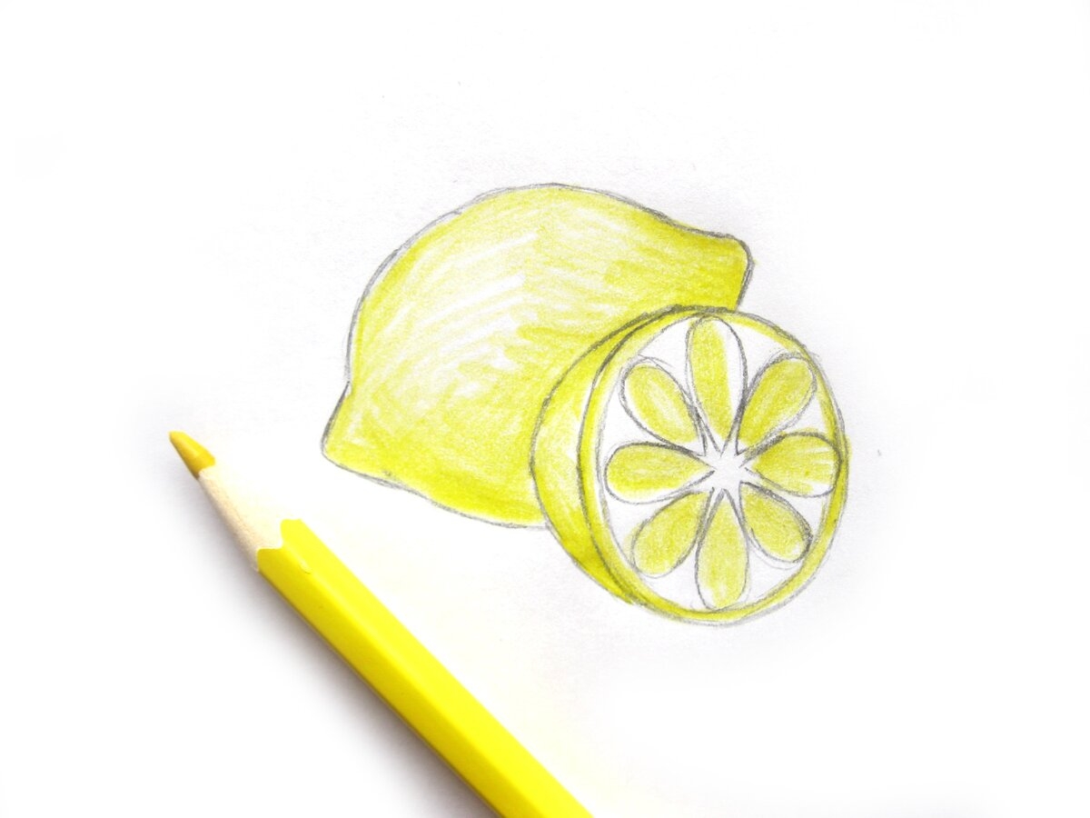 Как нарисовать лимон поэтапно?