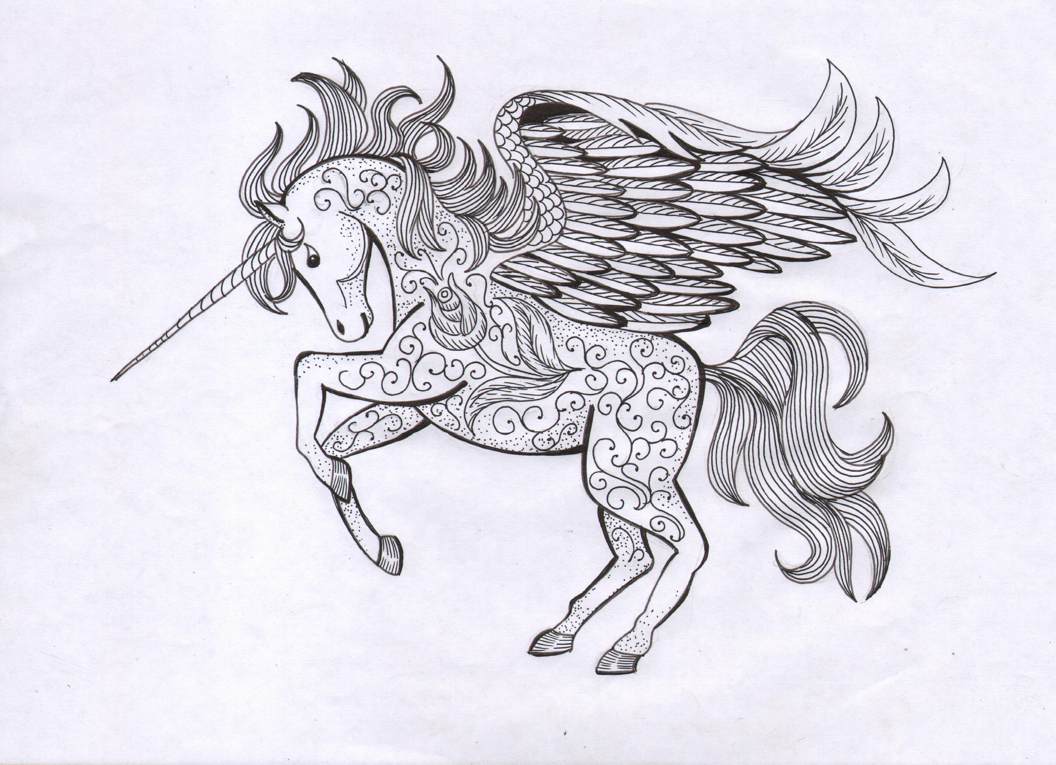 Сложные единороги. Раскраска Единорог с крыльями. Рисунки для срисовки сложные и красивые. Единорог рисунок карандашом. Сложные рисунки карандашом.