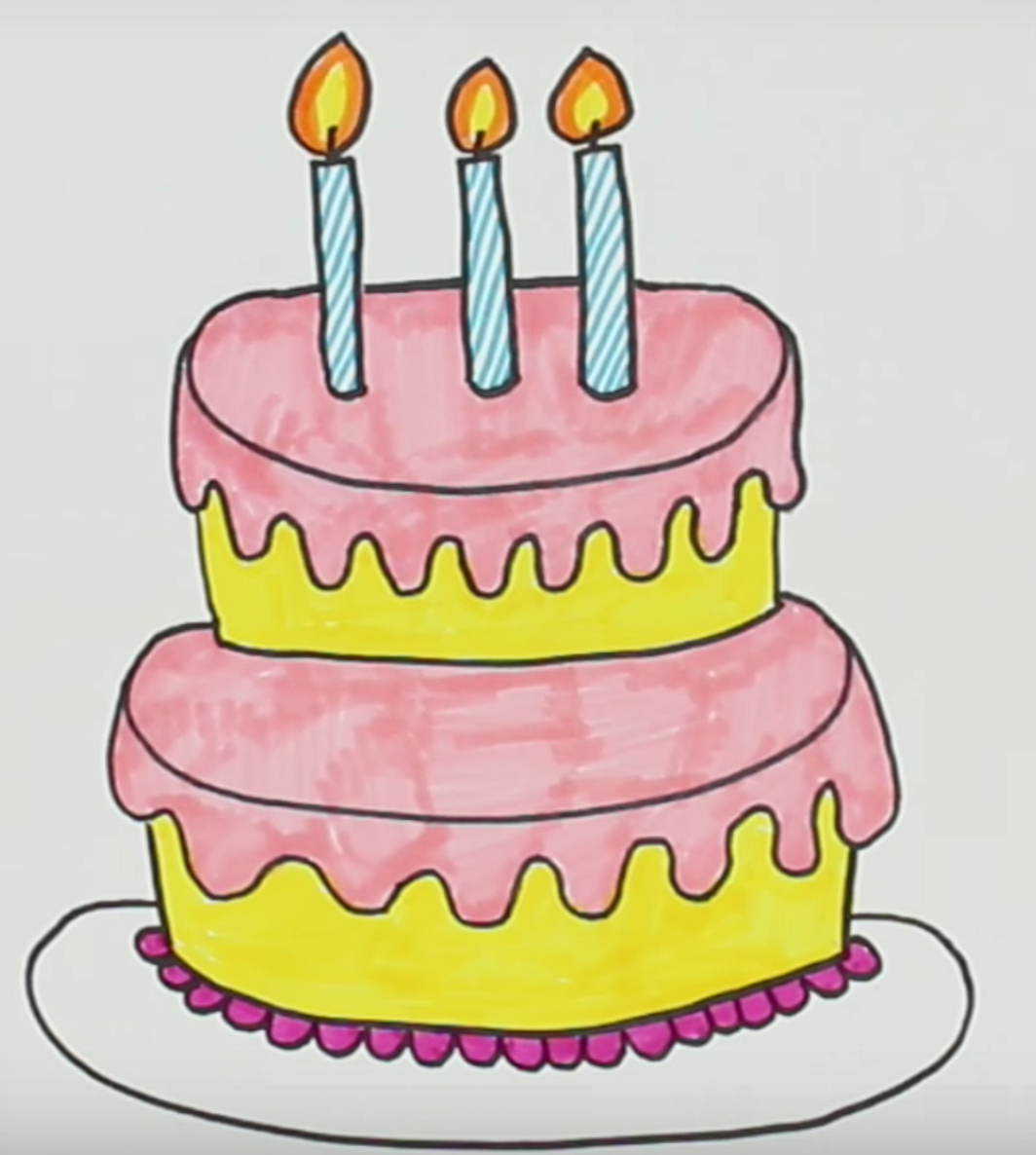 Тортик для срисовки на день рождения - 48 фото