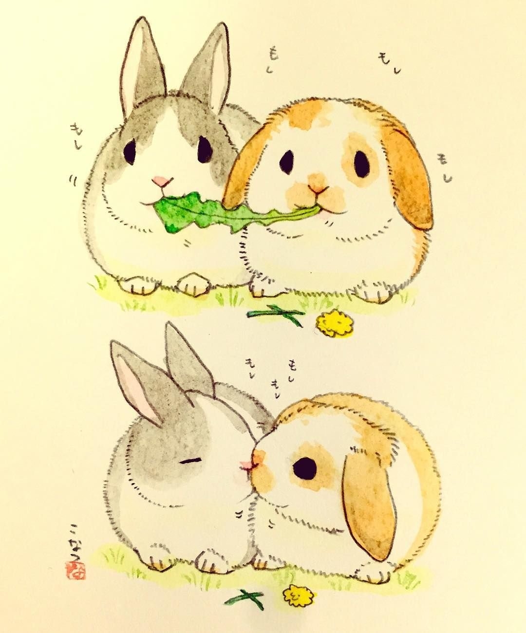 Милые рисунки кроликов для срисовки - 48 фото