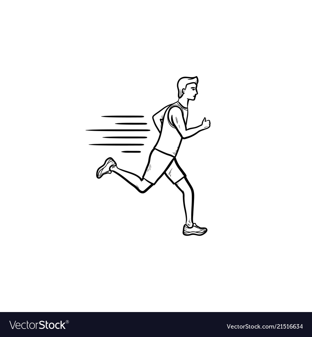 Человек бегущий нарисованный - 61 фото