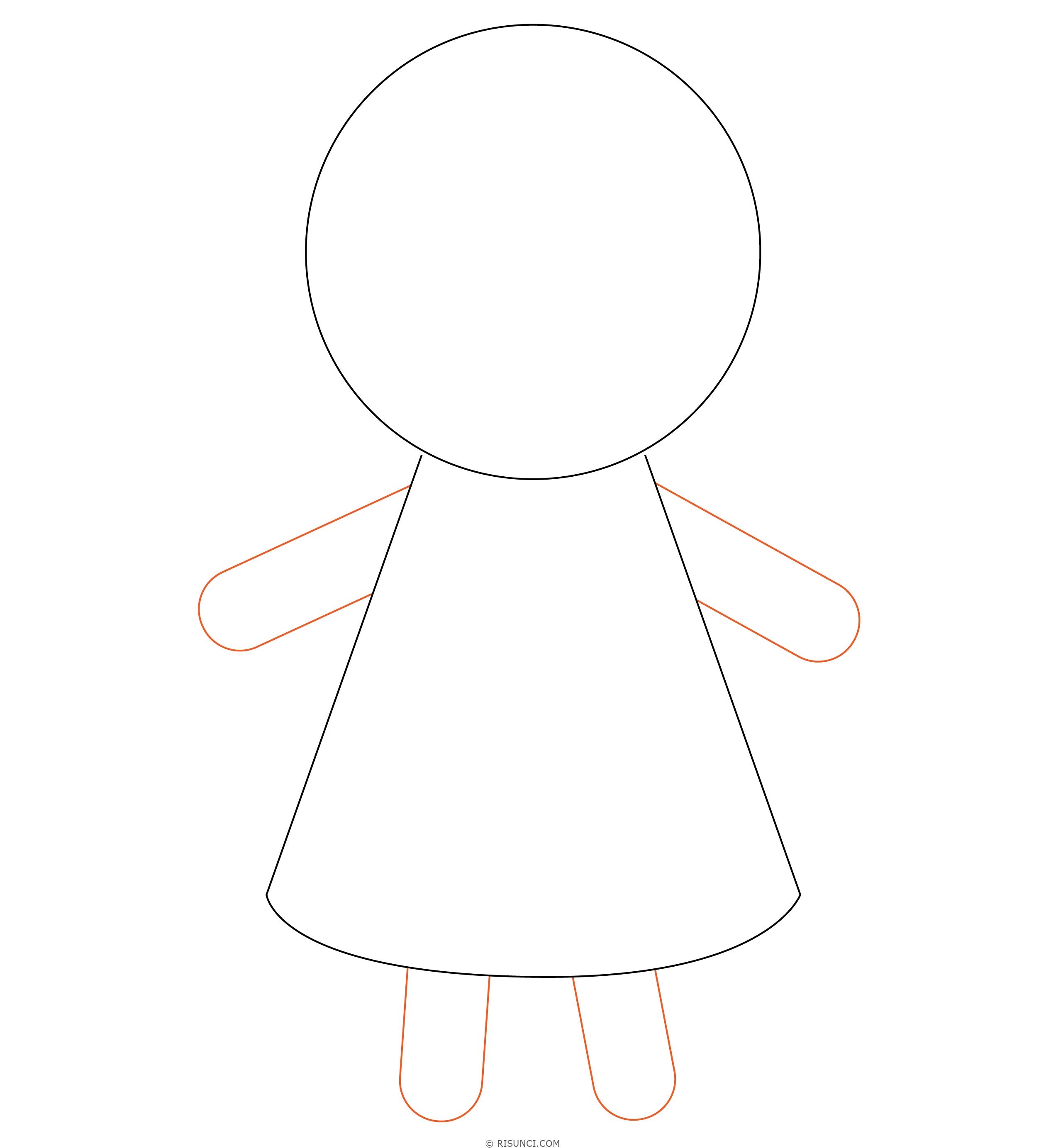 Как нарисовать куклу пошагово: легкий урок рисования для детей (схема + фото)