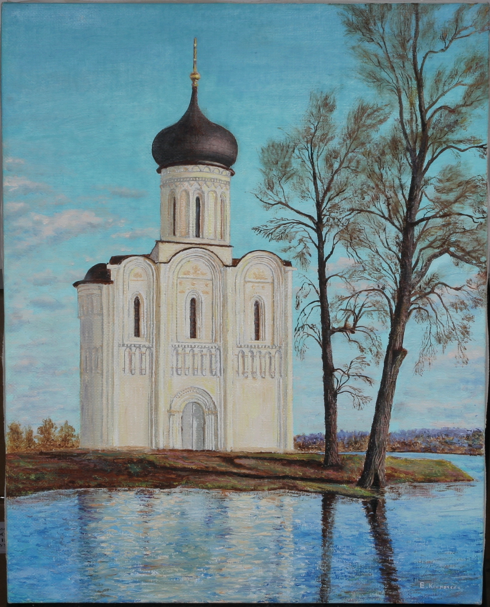 Вышитая работа «Церковь Покрова на Нерли», автор Музалевский Михаил Валентинович