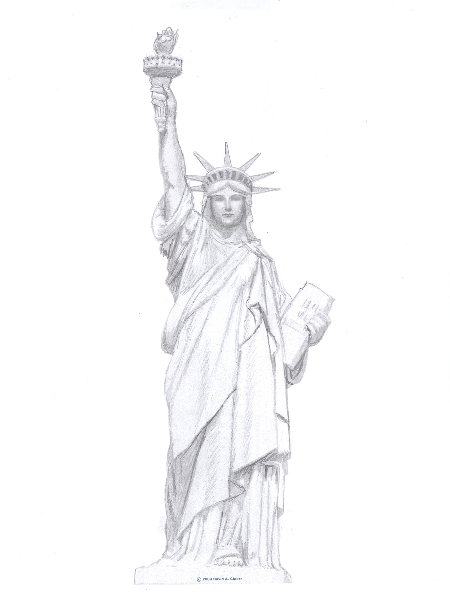 Статуя свободы набросок - 37 фото