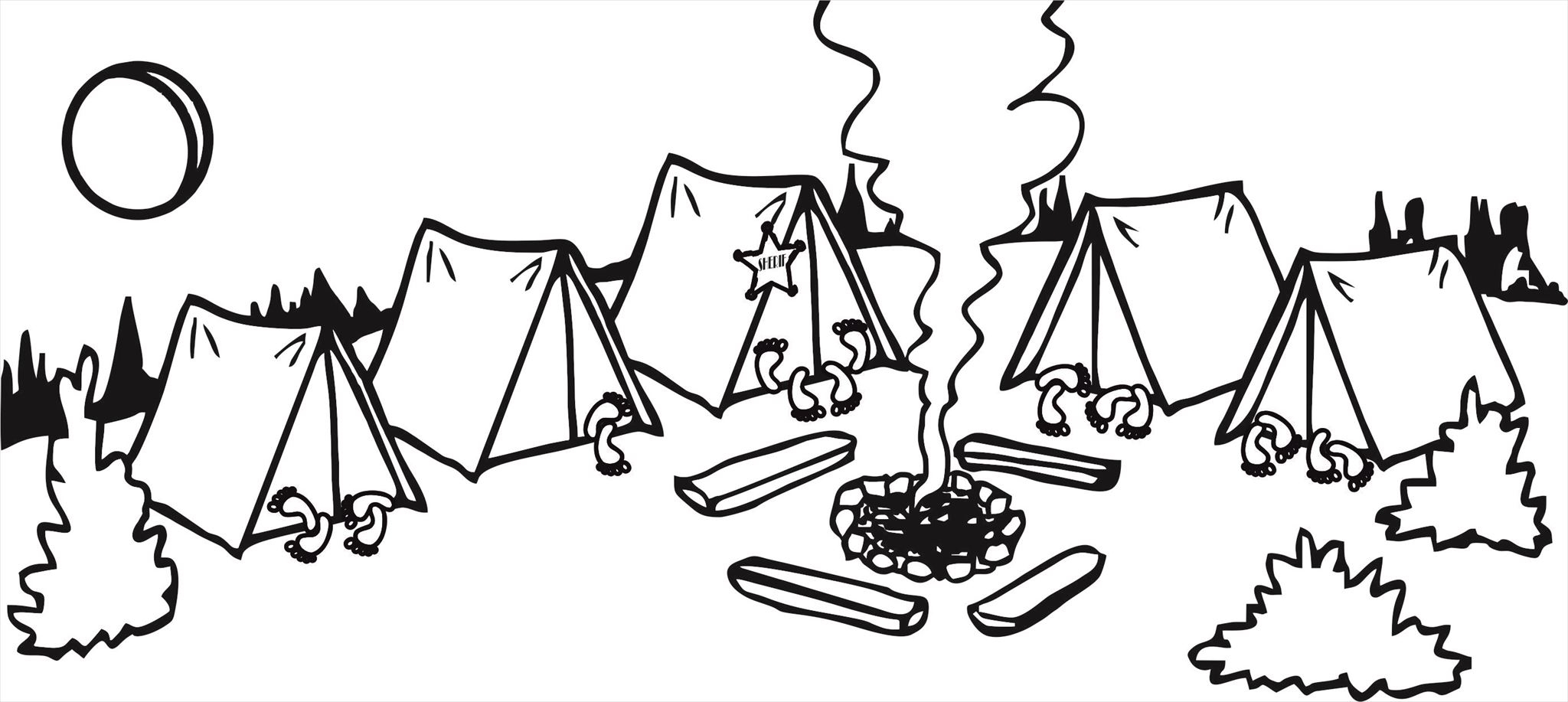 «Детский лагерь зимой простой рисунок» — создано в Шедевруме