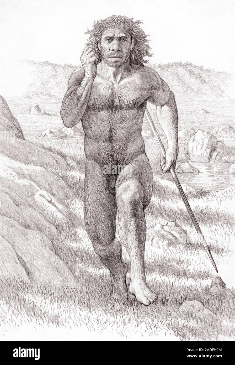 Нарисовать первобытного. Неандерталец (homo Neanderthalensis). Неандерталец древний человек рисунок. Хомо сапиенс человек разумный.