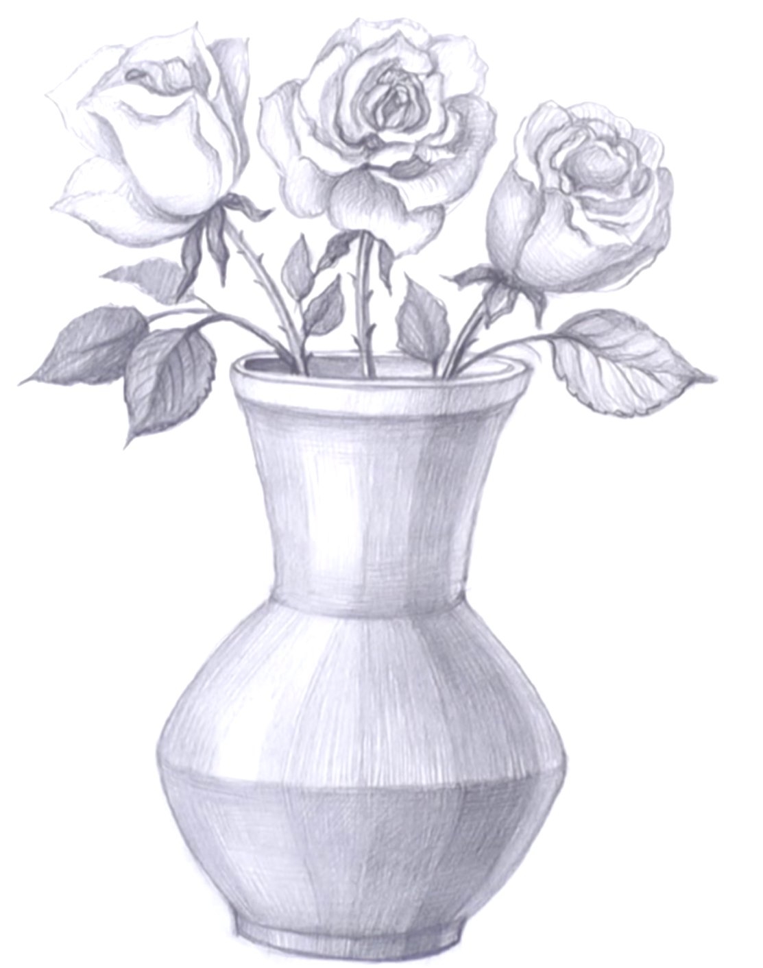 Цветы в вазе рисунок карандашом поэтапно - 66 фото