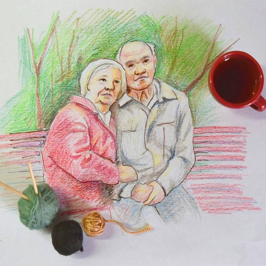 Красивые картинки бабушки и дедушки. Рисунок ко Дню пожилого человека. Рисунок на день пожилых. Рисунок ко днюпожелого человека. Картина ко Дню пожилого человека.