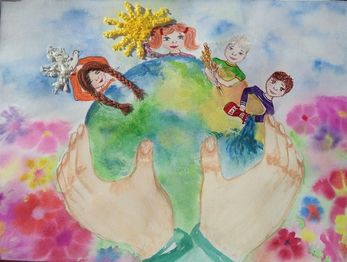 Детские рисунки на тему мир