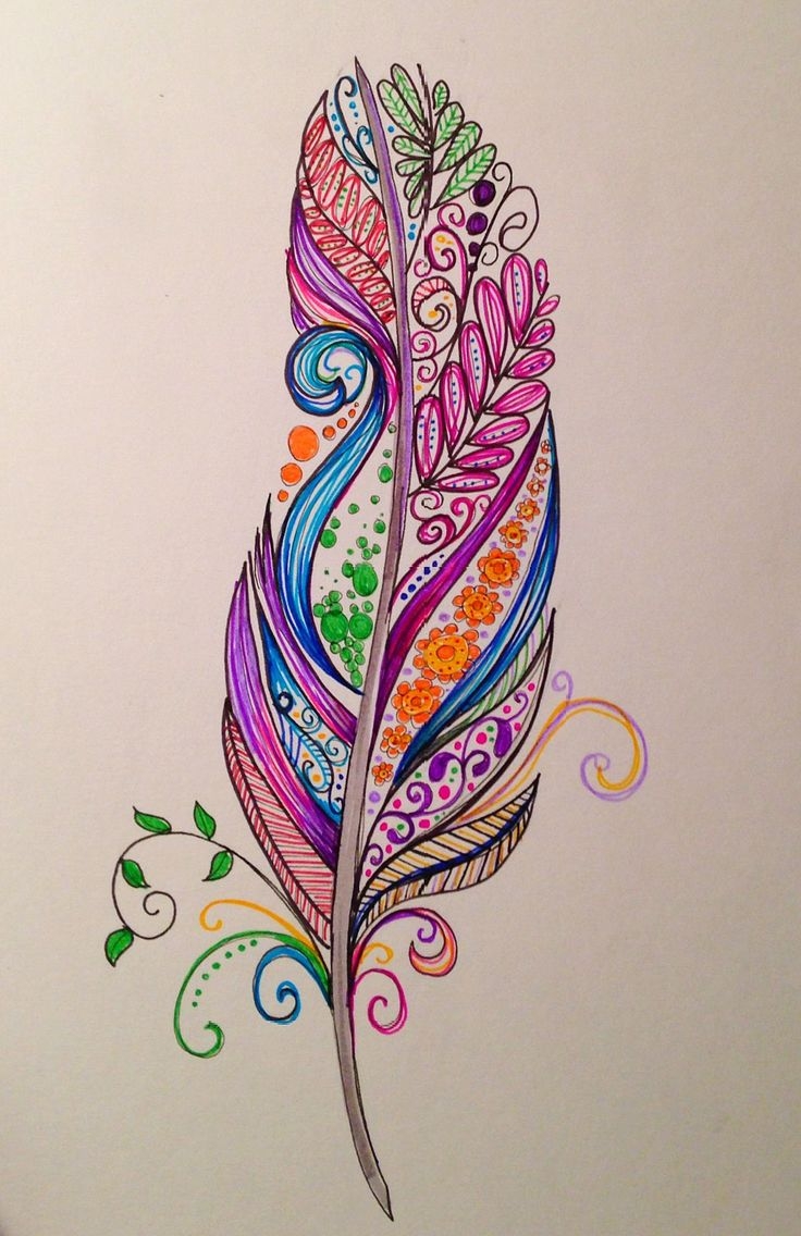 Рисунки для срисовки цветными ручками