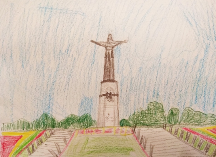 Детский рисунок памятника славы