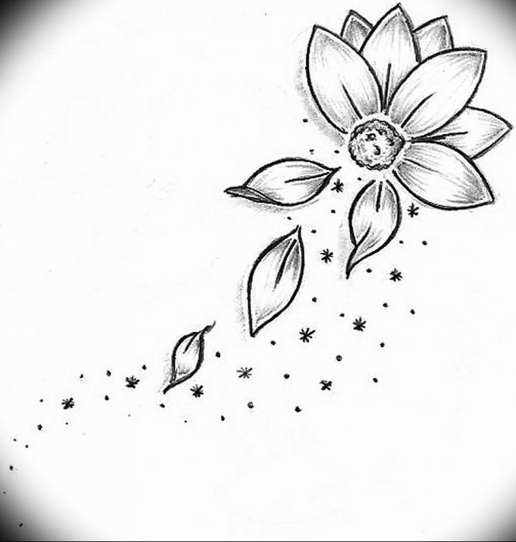эскиз тату цветок лотоса