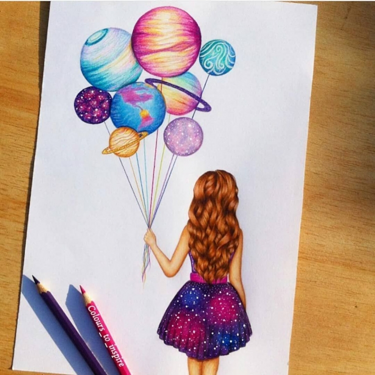 Рисунок на др девушке
