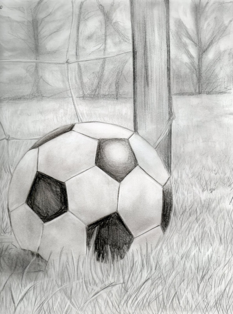 Рисунок на тему футбол карандашом