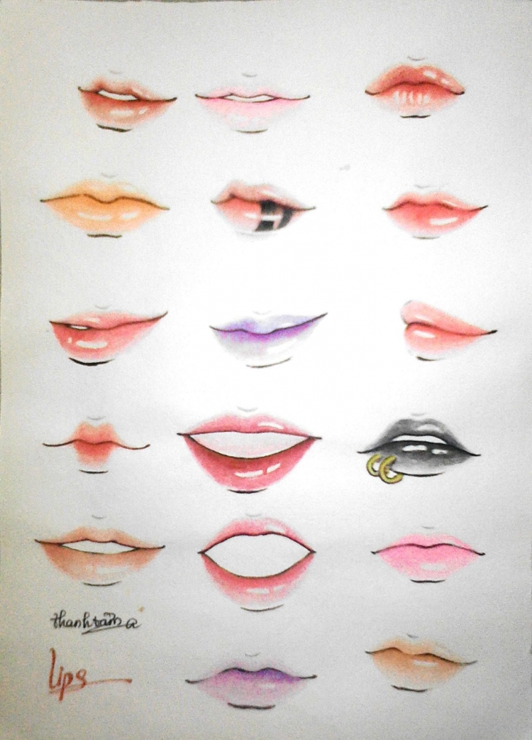 Разные стили рисования губ