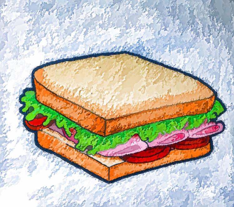 Рисунок на тему бутерброд