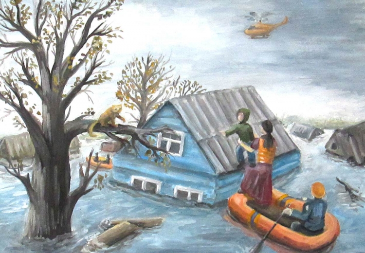 Рисунок на тему наводнение