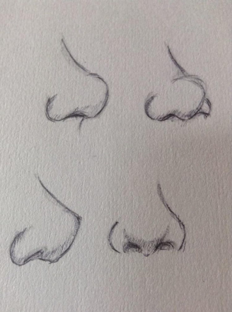 Рисунки для срисовки нос