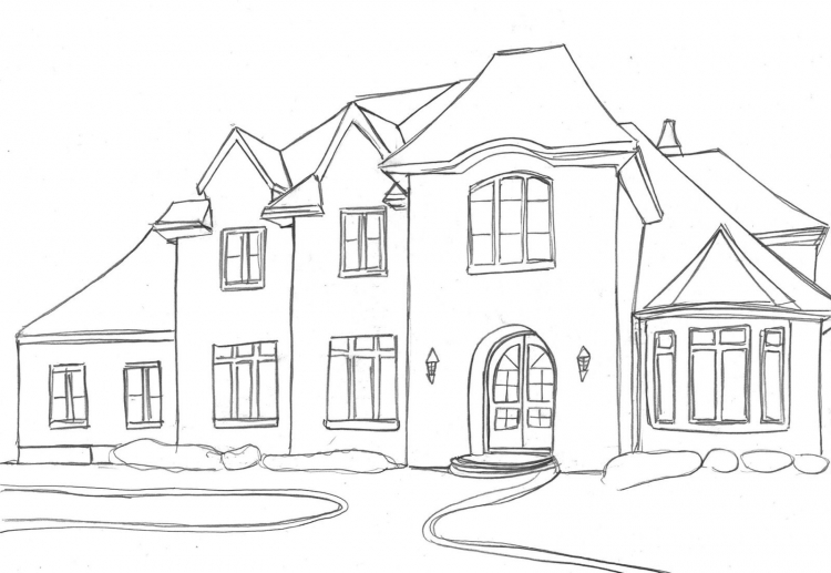 Рисунки домов для срисовки