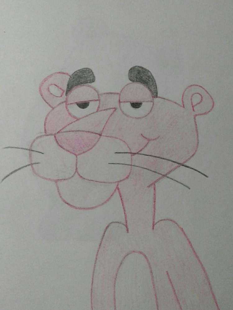 Розовая пантера рисунок для срисовки