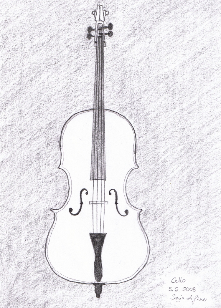 Рисунок скрипки для срисовки