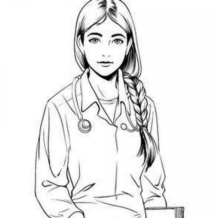 Рисунок медсестры для срисовки