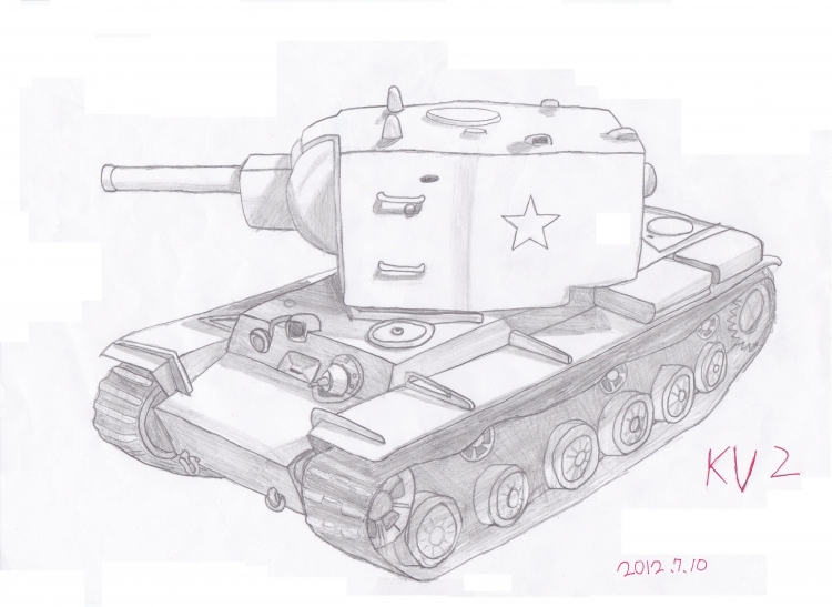 Танк кв2 рисунок WOT