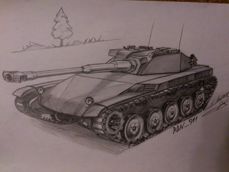 Рисунки танков карандашом