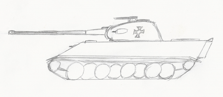 Рисунок танка для срисовки легкие