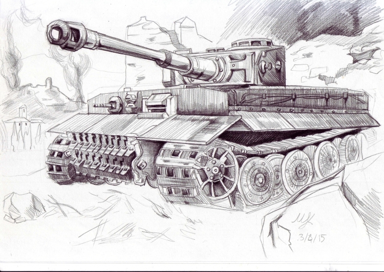 Рисовать танк тигр