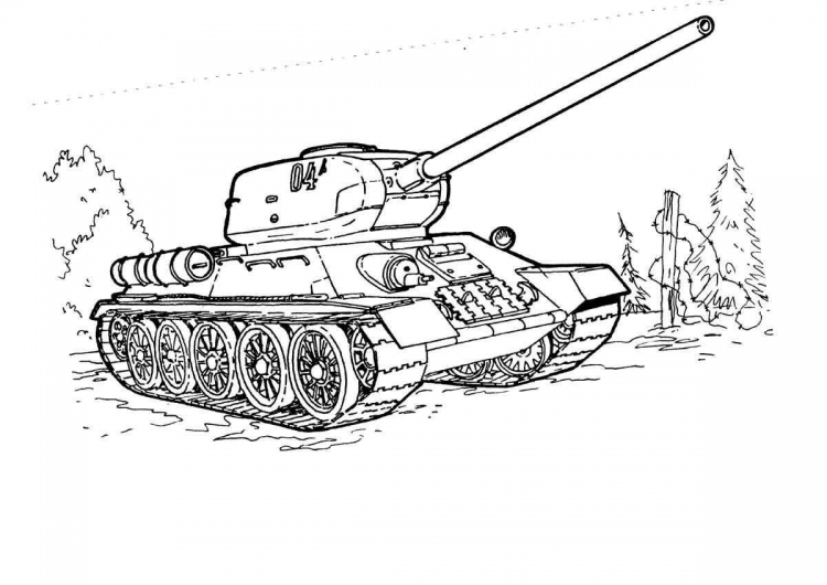 Раскраска танк т 34