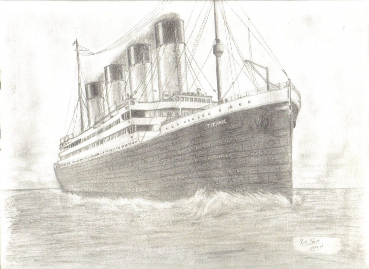 Титаник для срисовки
