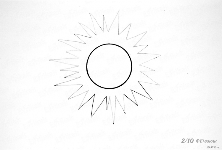 Рисунки для срисовки солнце