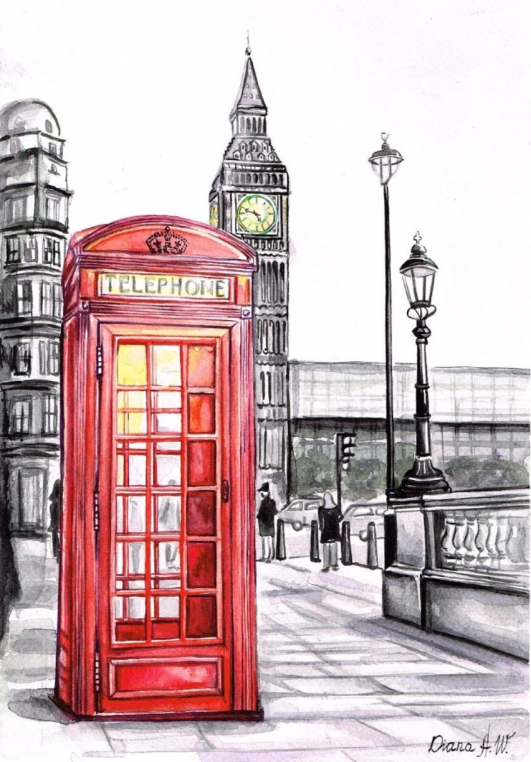 Лондон рисунок для срисовки